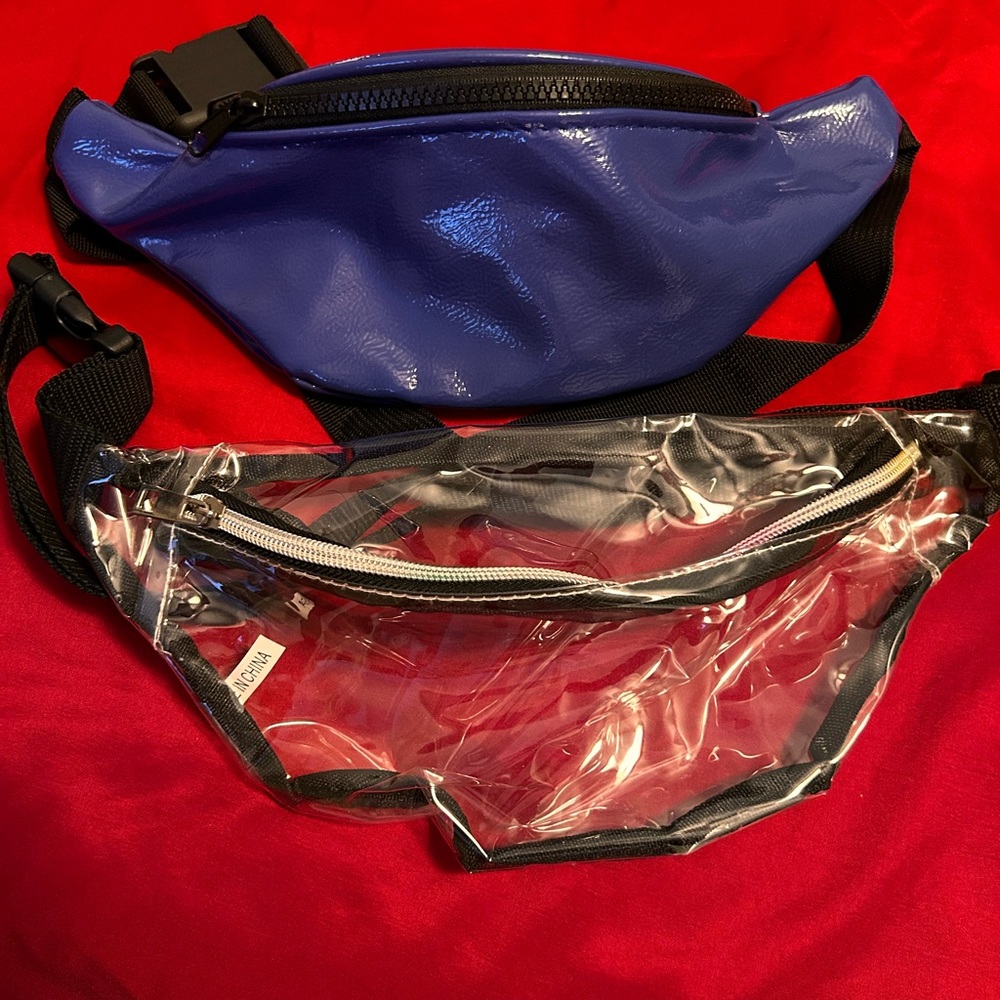 Like new condition two for one, clear and blue Fanny pack
